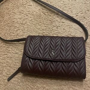 Elegant Quilted Burgundy Crossbody Bag